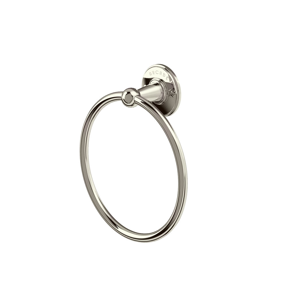 Arcade Wall-mounted towel ring - nickel